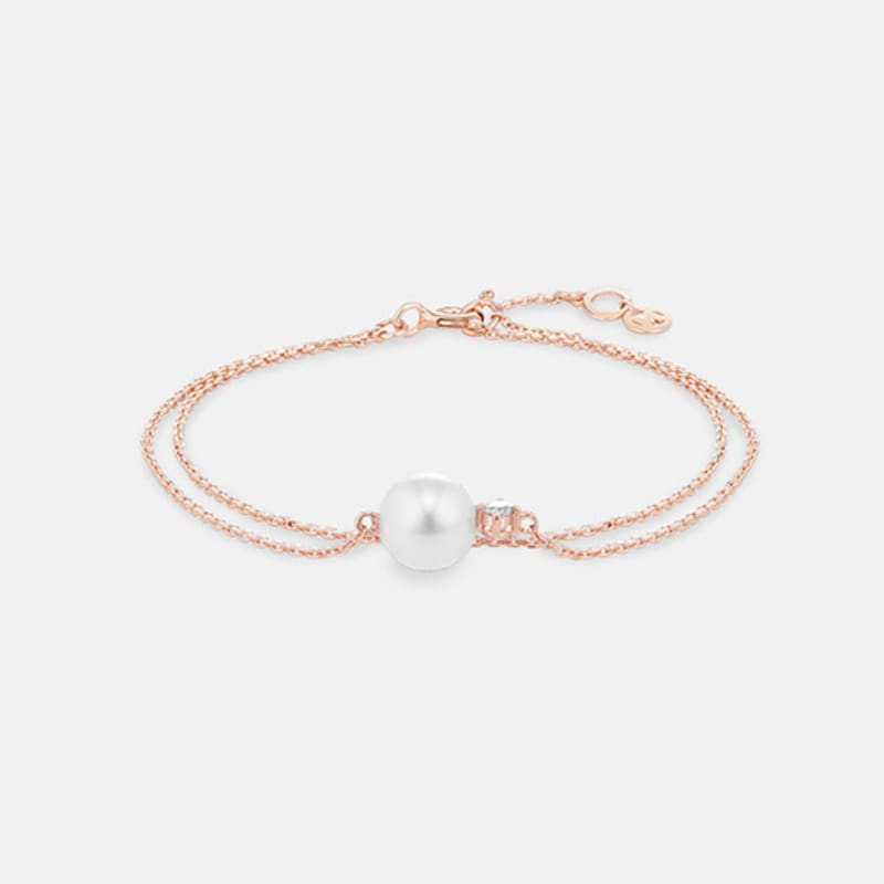 METROCITY JEWELRY René Perla Sterling Silver Rose Bracelet A243SB9213RPA