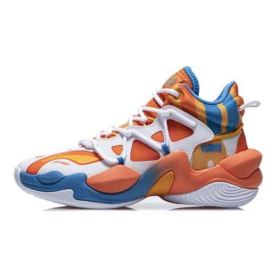 Li Ning Air Strike 6 Cloud Anti-Slip Shock Absorption Wear-Resistant Lightweight Rebound Mid-Top Basketball Shoes Kids Basketball Shoes YKBR036-41