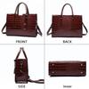 Women's Crocodile Pattern Handbag Luxury Vintage Large Capacity Tote Bag Leather Business Shoulder Bag For Female
