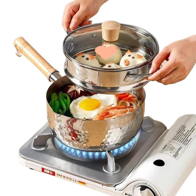 Non-stick Extra-Thick Yukihira 316 Stainless Steel Pot for Baby Food, Milk, or Instant Noodles