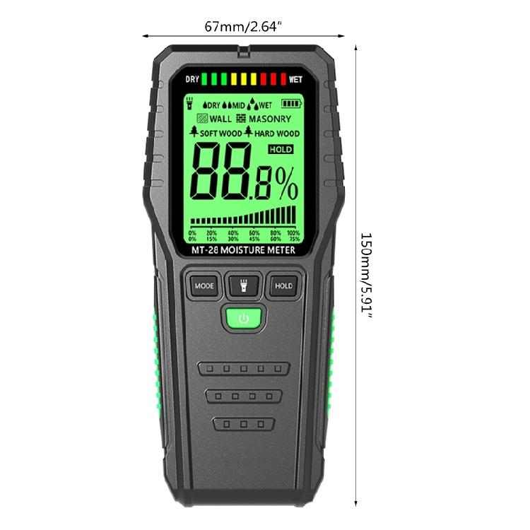 Digital Wood Moisture Meter Pinless Induction Timber Damp Detector for Floor