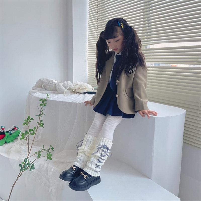 Fashion Leg Warmers for Little Girls Knee High Socks for Dress Toddler Slouchy Lace Up Bowknot Socks Thick Warm Leggings