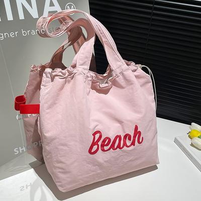 Spring and Summer Casual Simple Large-capacity Fashion Commuter Tote Bag Female Students Class Lightweight Versatile Shoulder Cloth Bag