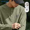 Jeanswest Herren Freizeit Lässige Passform Baumwolle Langarm Henley T-Shirt