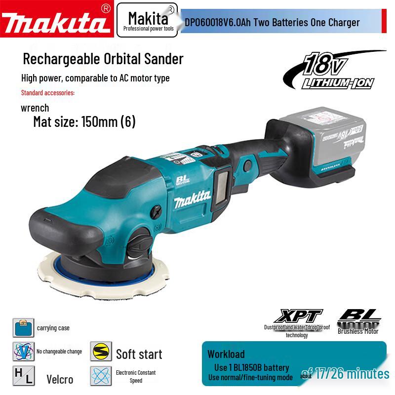 Makita Cordless Orbital Sander Polisher CN plug (adapter included)