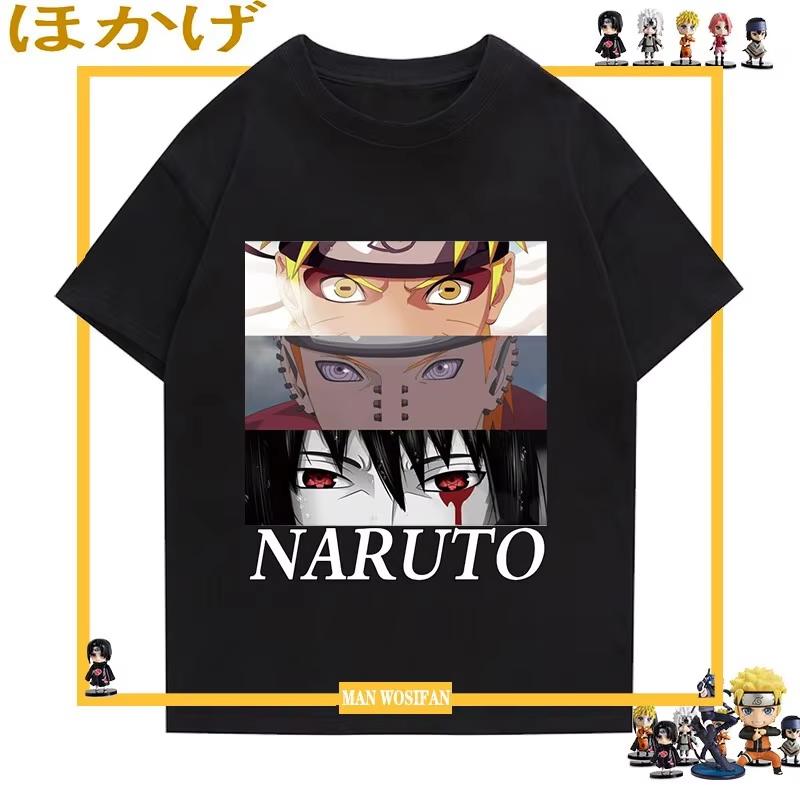 

2026 Anime Naruto Cartoon Childrens Tshirt Cotton Cartoon Printed Parentchild Outfit Summer Casual Fashion Short Sleeve Ins S