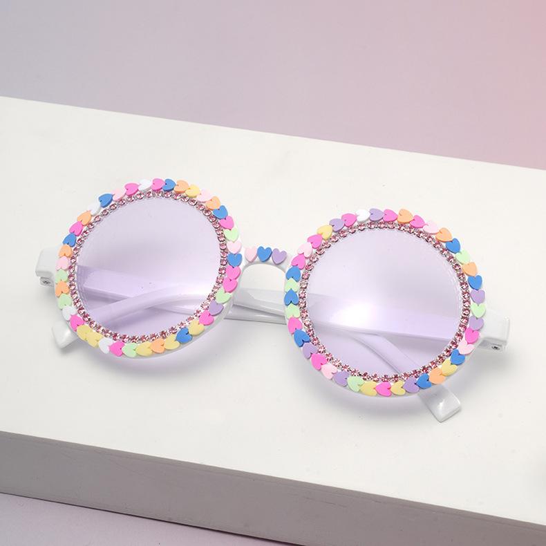 Candy Sprinkle Round Sunglasses Multicolor Decor Fashion Eyewear For Street Style And Photo Props KJ204