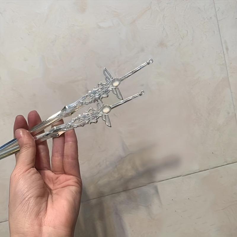 1pc Chinese Retro Style Sword-shaped Alloy Hairpin Simple Niche Hanfu Cheongsam Daily Wear Fashion Personalized Headwear