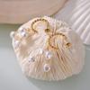 Bohemian Twist Faux Pearl Earrings: Elegant 18k Gold-Plated Titanium Steel Studs