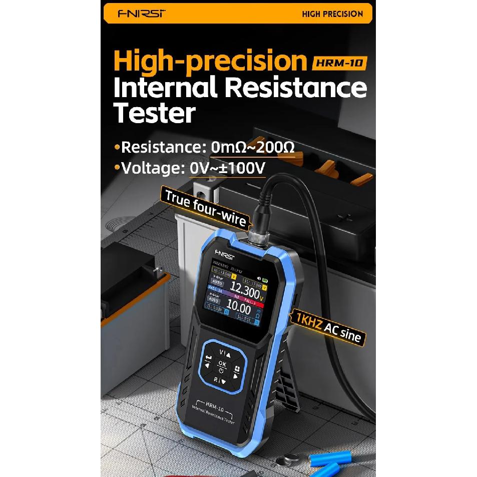 FNIRSI HRM-10 Battery Voltage Internal Resistance Tester 18650 High-precision AC Acid Lithium Lead Car Battery Capacitor Tester
