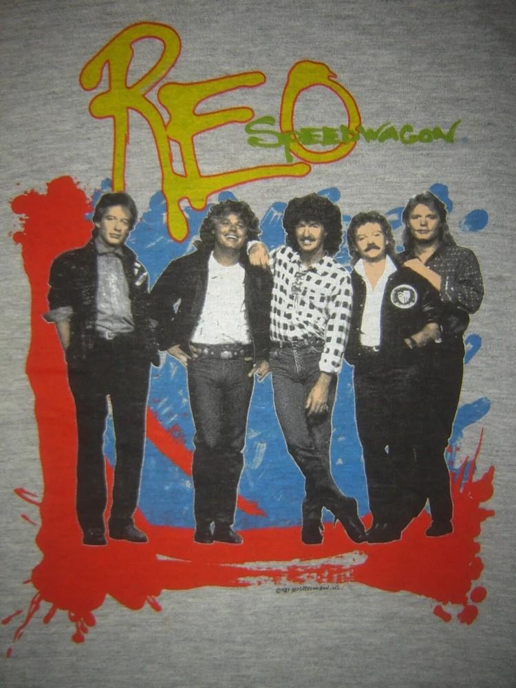 Vintage Concert T-Shirt REO SPEEDWAGON 87 Sport Grey Unisex T-Shirt Unisex T-Shirt XXXXL