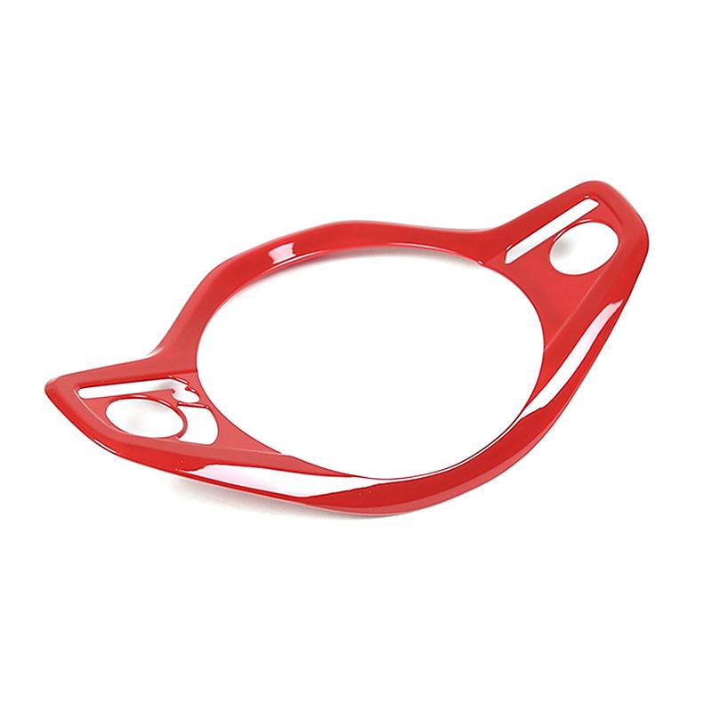 ABS Carbon Fiber/Red For Honda N-BOX JF3 JF4 2017- Car Steering Wheel Button Decorative Frame Car Interior Accessories