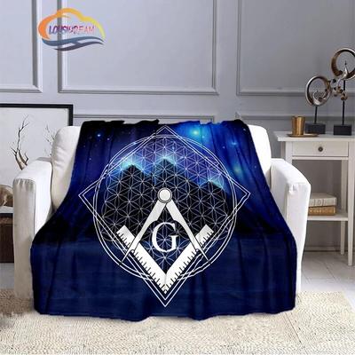 Moda desenleri Masonik taşınabilir kanepe Battaniye Mason Flanel sıcak dört mevsim kamp battaniye Masonluk Çok Boyutu battaniye