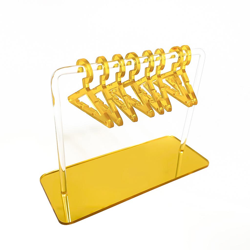 Hanging Hanger-Shaped Earring Organizer Rack Acrylic Earring Bracelet Choker Storage Display Holder with 8pcs Hangers