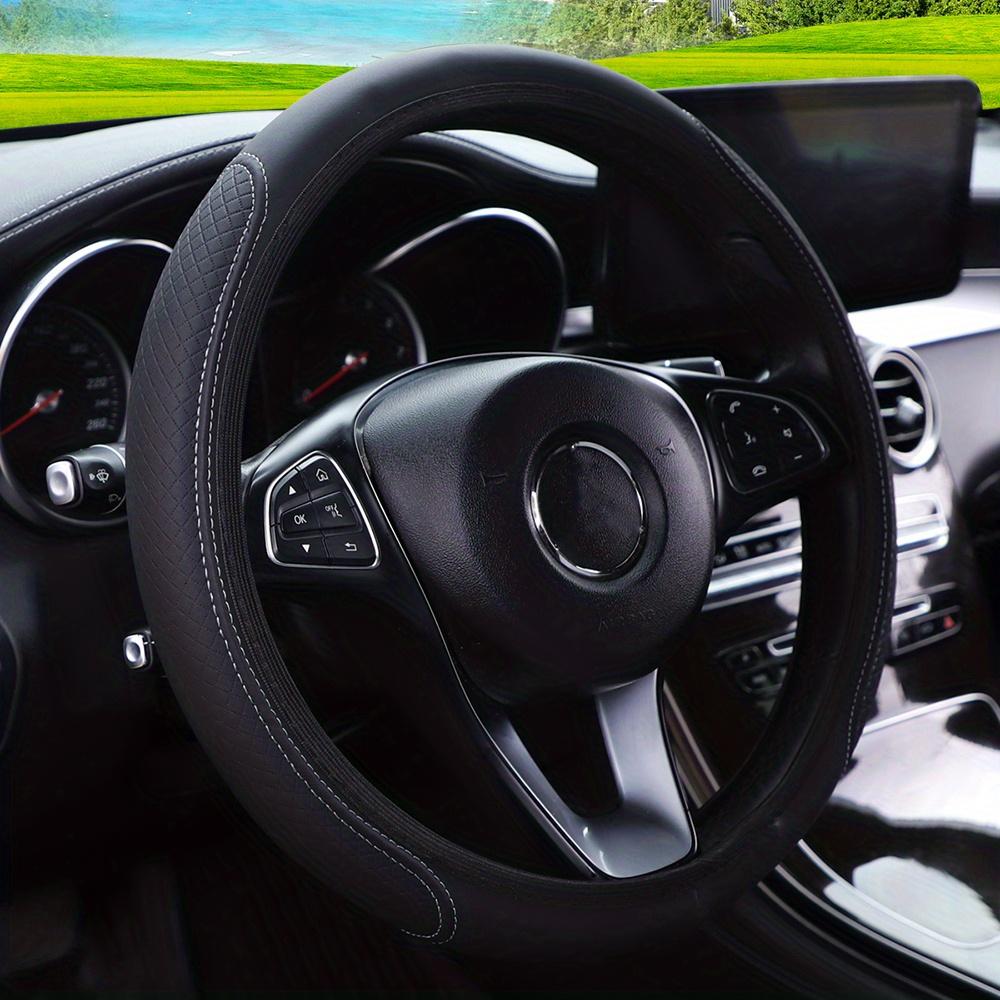 No Inner Ring Car Steering Wheel Cover PU Leather Embossed 3D Comfortable Soft Suitable For 37-38CM Outer Diameter Steering Wheel Car Accessories