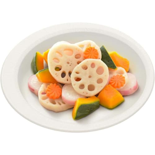 Skater Easy-Scoop Plate, Wood Grain Cream, Durable Plastic, Biomass-Based, Microwave and Dishwasher Safe, NPLS2B-A