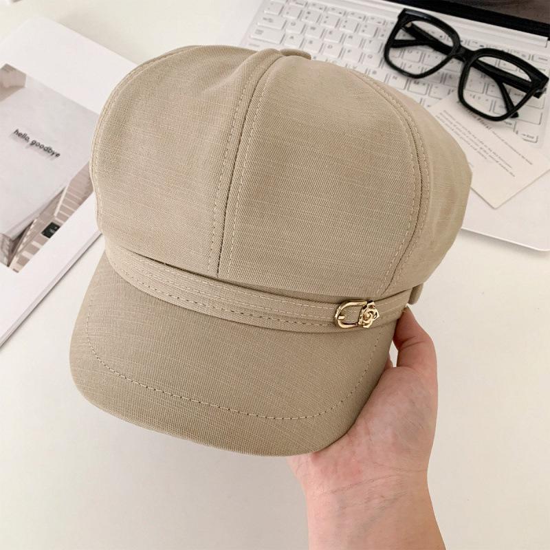 Women's Japanese Retro Octagonal Beret: Versatile, Large-Circumference Hat for a Smaller Face Look