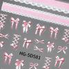 5D Ballet Bow Lace Embossing Self Adhesive Nail Art Stickers Shiny Charming Manicure Decals Nail Supplies