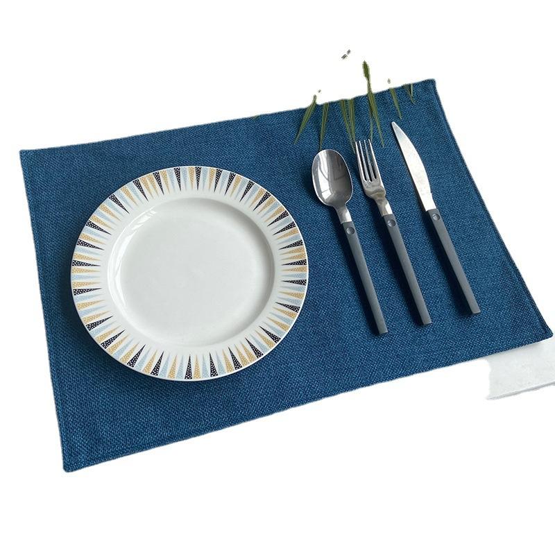 Double-layer Imitation Linen Fabric Placemat, Tableware Mat, Hotel Box Insulation Mat Ins Wind Home Coaster