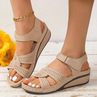 Übergröße Mode Keilsandalen Damen Sommer 2026 Lässig Plateau Gehen Sandalias Mujer Bequem Rutschfest Strandschuhe Frau