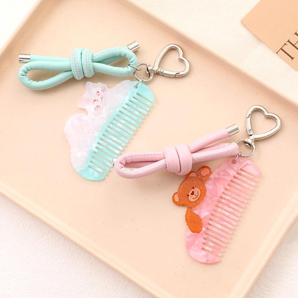 Cartoon Makeup Comb with Keychain Hairdressing Combs Acetate Comb Pendant  Barber Shop Salon
