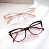 European and American Cat Eye Flat Glasses Women's Fashion Trend Retro Personality Advanced Sense Thin Color Anti-blue Light Glasses
