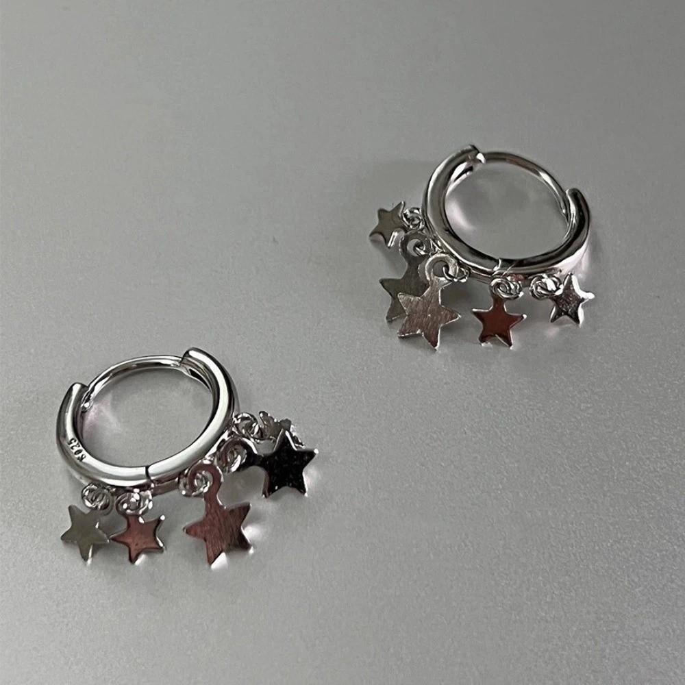 Temperament Pentagram Tassel Earrings Light Luxury Star Earrings Simple Small Ear Stud  Wedding