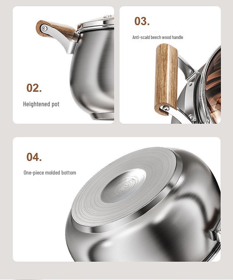 Large Capacity 2-Layer Stainless Steel Steamer Pot for Cooking and Stewing
