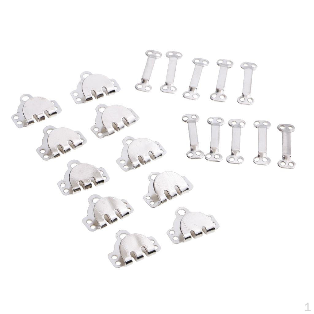 10 Pairs Metal Hooks and Eyes Sewing on Trousers Skirt Pants Dress Bra Fasteners