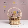 Robotime Rotating Starry Night Mechanical Music Box 3D Wooden Puzzle Assembly Model Building Craft Kits for Children Kids AMK51