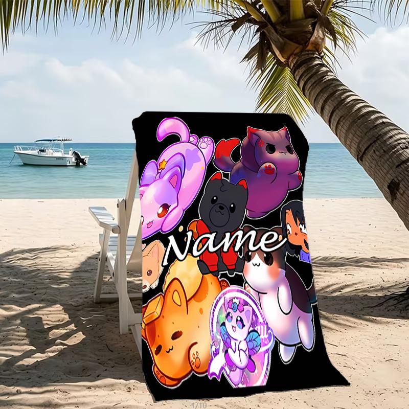 Customizable personalized beach towels Aphmau themed designs.Suitable for the beach, yoga, sports;ideal as beach accessories