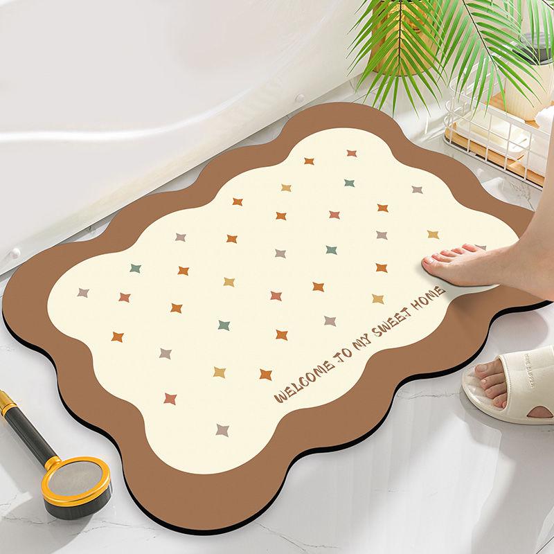 Bathroom diatom mud floor mat, toilet carpet, toilet door, toilet water-absorbing non-slip foot mat, entry door mat