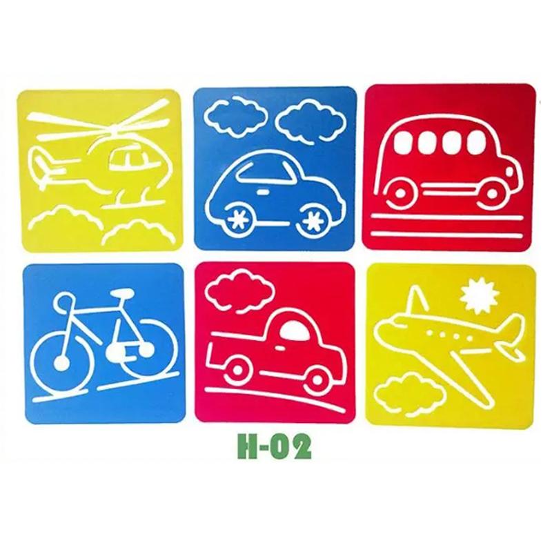 6 plastikowych szablonów do rysowania obrazków, szablonów linijek, artykułów biurowych, papieru artystycznego DIY, kolorowanek, narzędzi do rysowania i skrobania TMZ