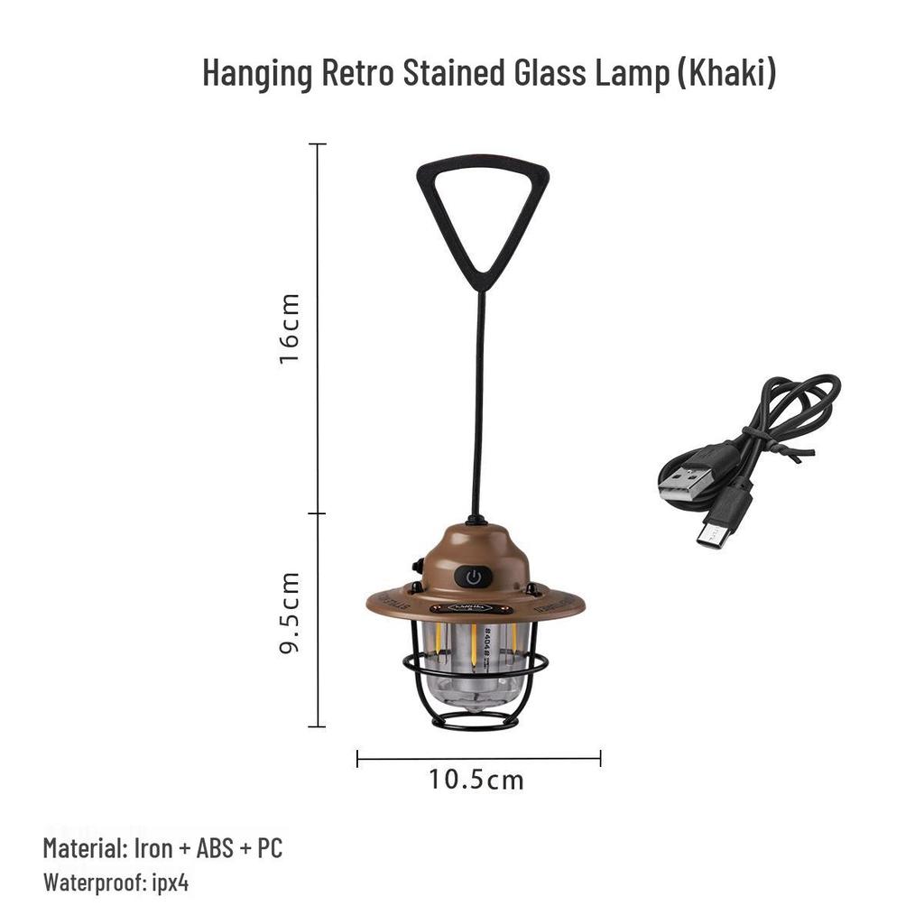 Mini Pinecone Retro Handheld Lamp - 8h Battery Life Outdoor Camping Light