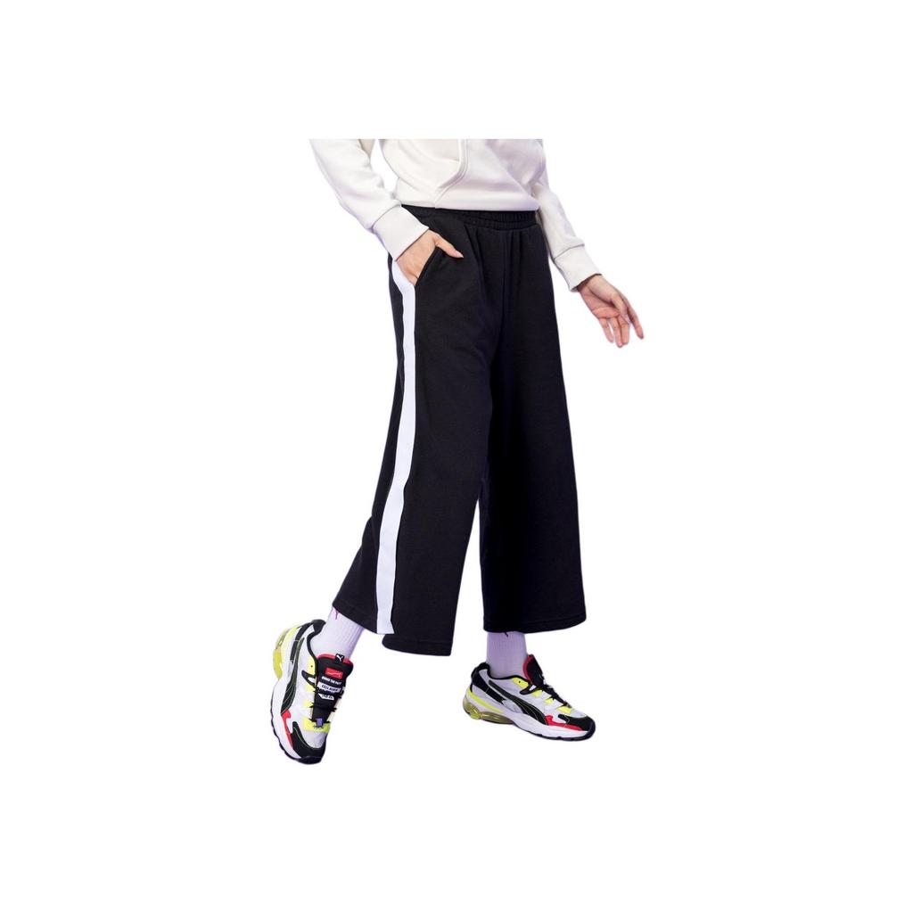 Puma Loose Breathable Wide Leg Cropped Casual Pants Women bottoms Black 845066-01