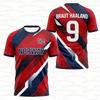 2026 Maglietta a Maniche Corte con Stampa Bandiera Norvegese Uomo Donna NO.9 HAALAND T-shirt Stampa 3D Maglie Sportive da Esterno per Bambini Maglia da Calcio