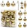 Festive Holiday Ornament Collection Shatter Proof Plastic Baubles Decorations Glittering Christmas Tree Pendants
