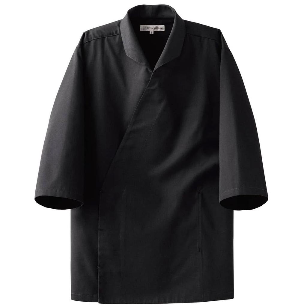Seven Uniform EA3080-9 Coat/3/4 Sleeves, Black, SS