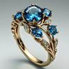 European and American Fashion Blue Topaz Ring, a Luxurious and Sophisticated Piece Perfect for Engagement, Everyday Wear, and Versatile Styling