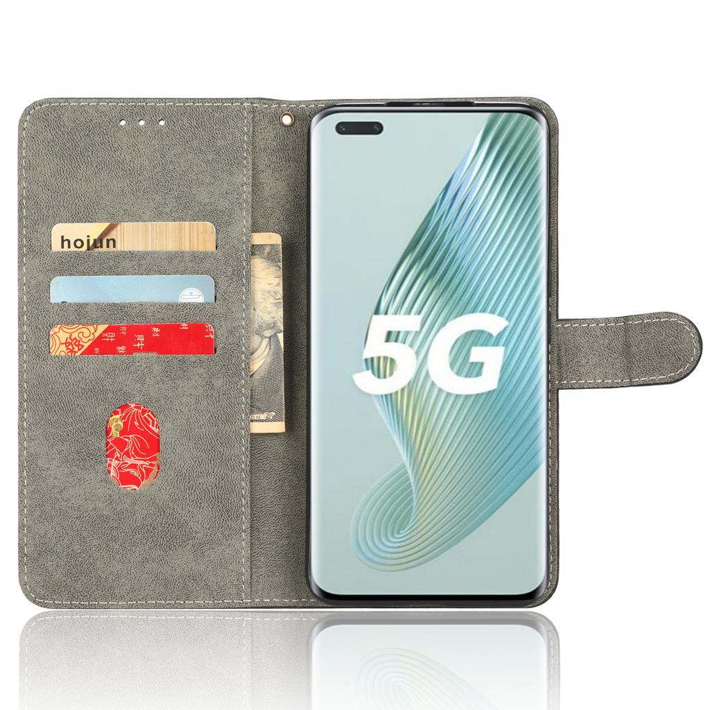 For Honor Magic5 Pro Phone Wallet Case RFID Blocking PU Leather Stand Phone Cover with Strap