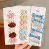 Sweet Polka Dot Hair Clips Mixed Color Oval Side Bangs Clips for 6PCS/SET Women