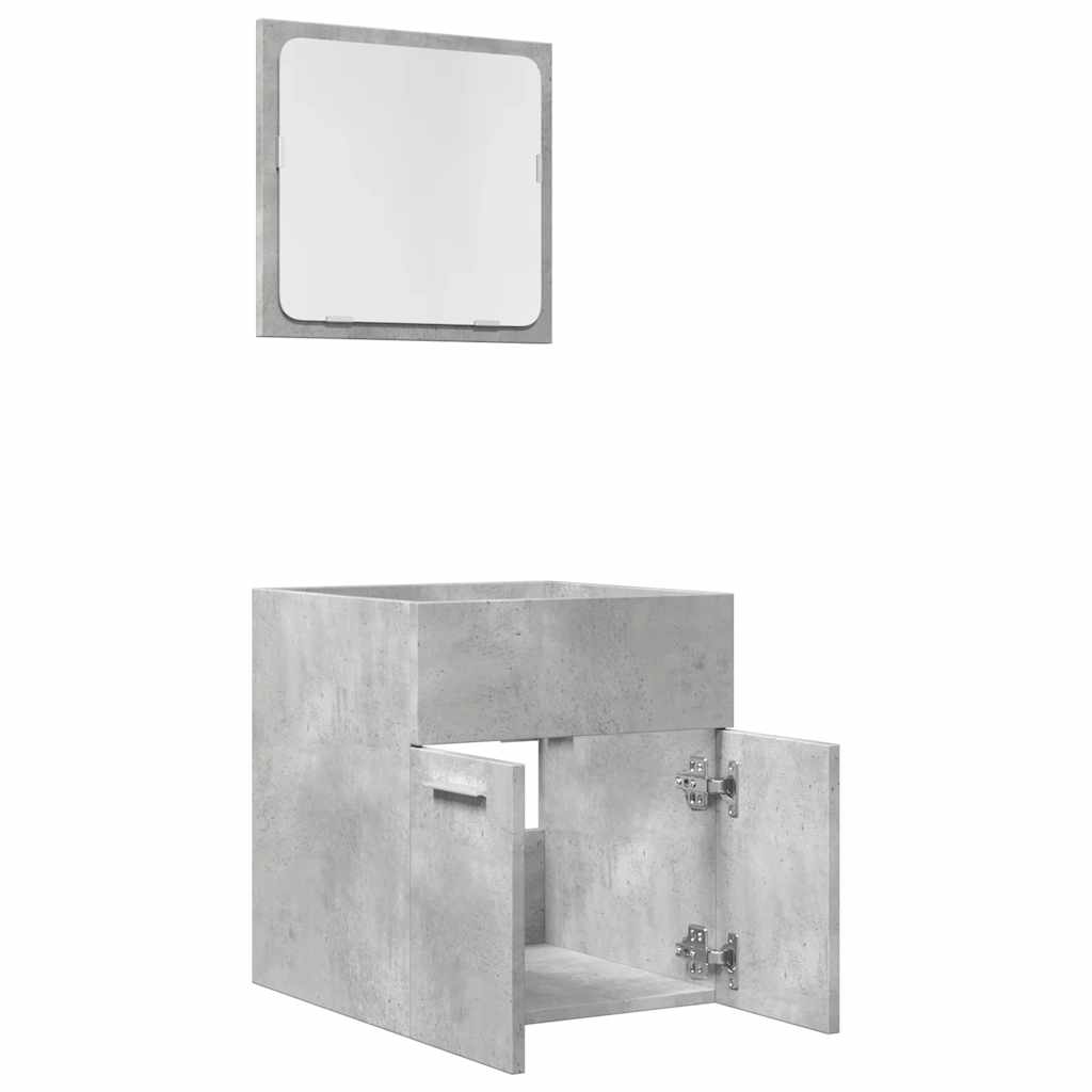 2 Piece Bathroom Furniture Set Concrete Grey Particleboard