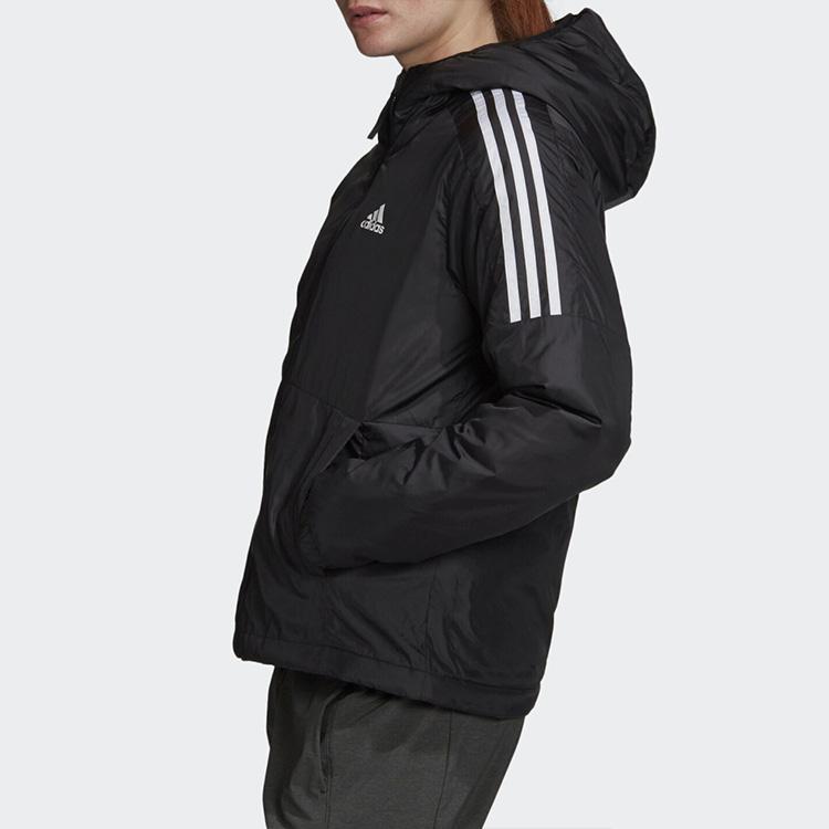 Adidas Essentials Outdoor Casual Sports Hooded Warm Cotton Jacket Winter Women Jacket Black GH4598