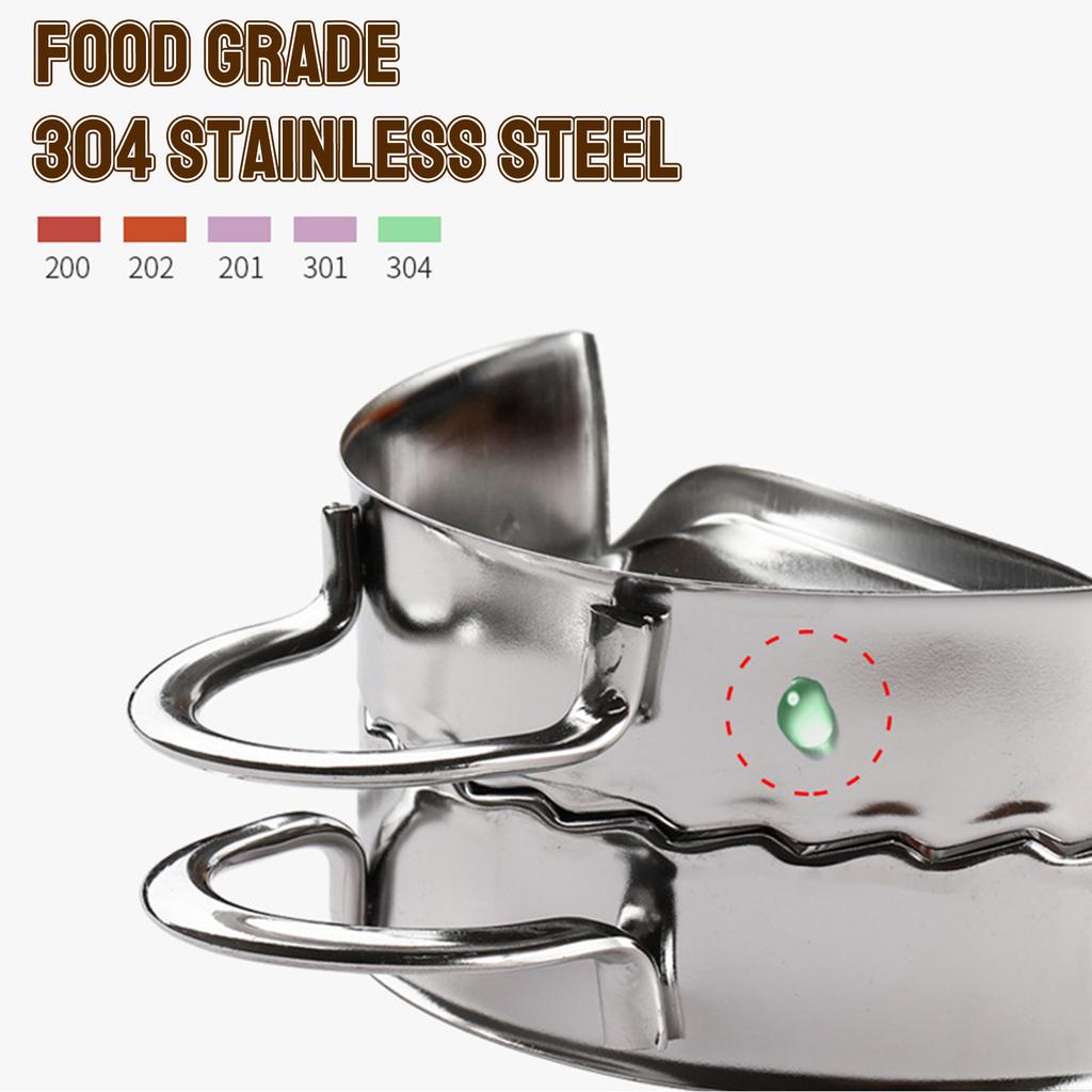 Stainless Steel Dumpling Maker Set with Dough Cutters Stuffing Scoops 3/3.4/3.8'' Dumpling Press Ravioli Shaper Empanada Moulder