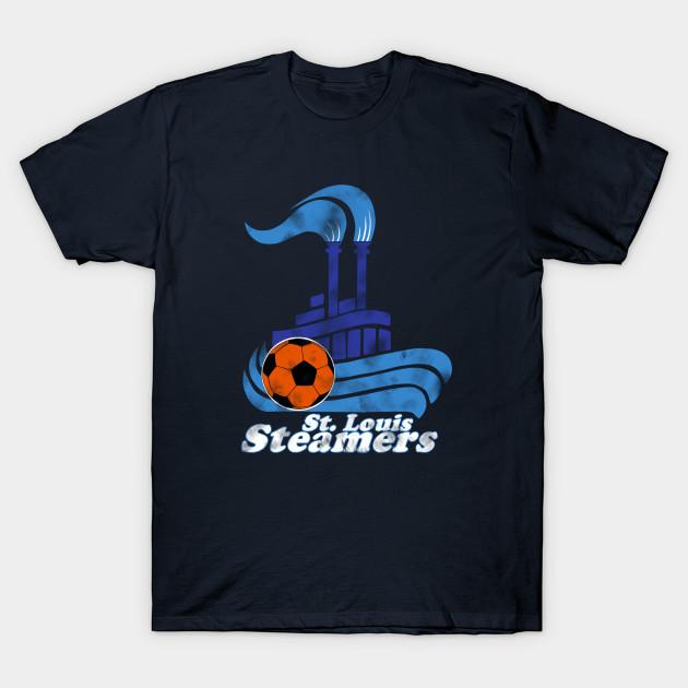 Men Black Print T-shirt Throwback - Misl St Louis Steamers No-Cut Transfer Paper Print Cotton Tshirt S тёмно-синий