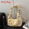 Canvas Bowknot Plaid Cloud Shape Shoulder Bag For Casual Daily Use