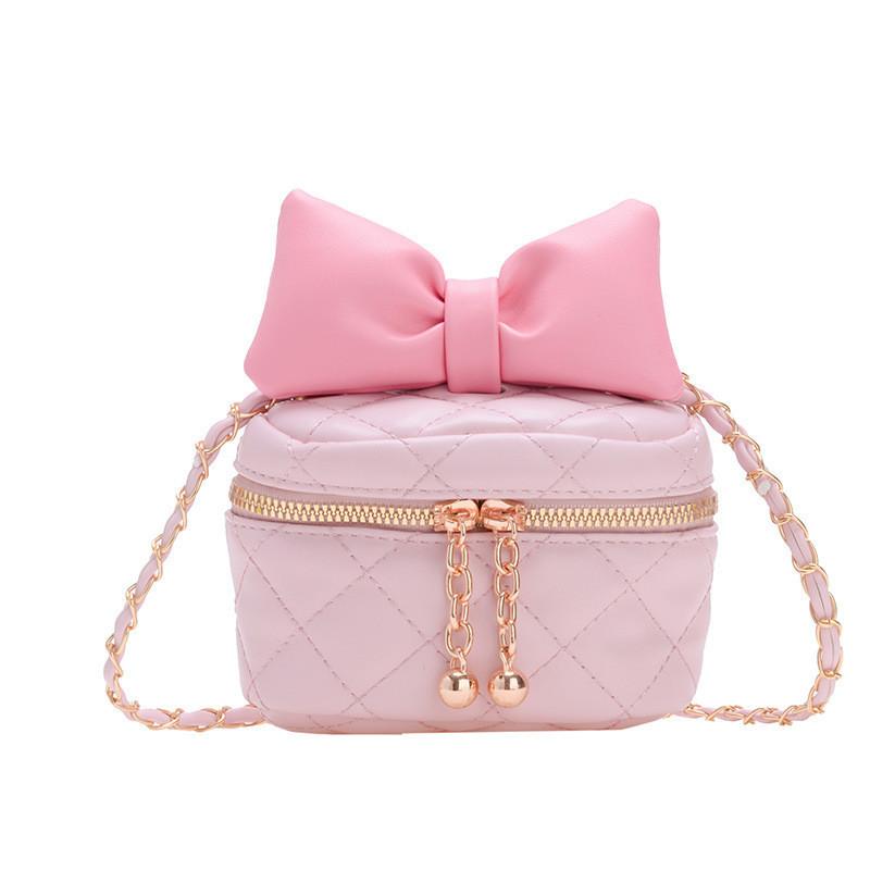 Trendy Gender-neutral Kids Shoulder Bag Featuring Adorable Butterfly Bow Pattern розовый