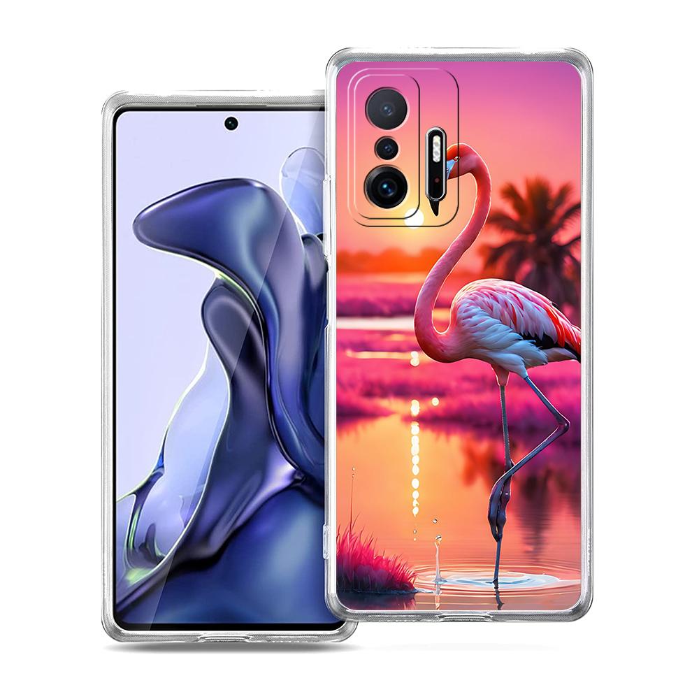 Flamingo Transparent Phone Case for Xiaomi Mi 14 13 12 11 Ultra 13T 12T 11T Poco X3 NFC F3 F6 Pro Lite 5G Soft TPU Shell Capas