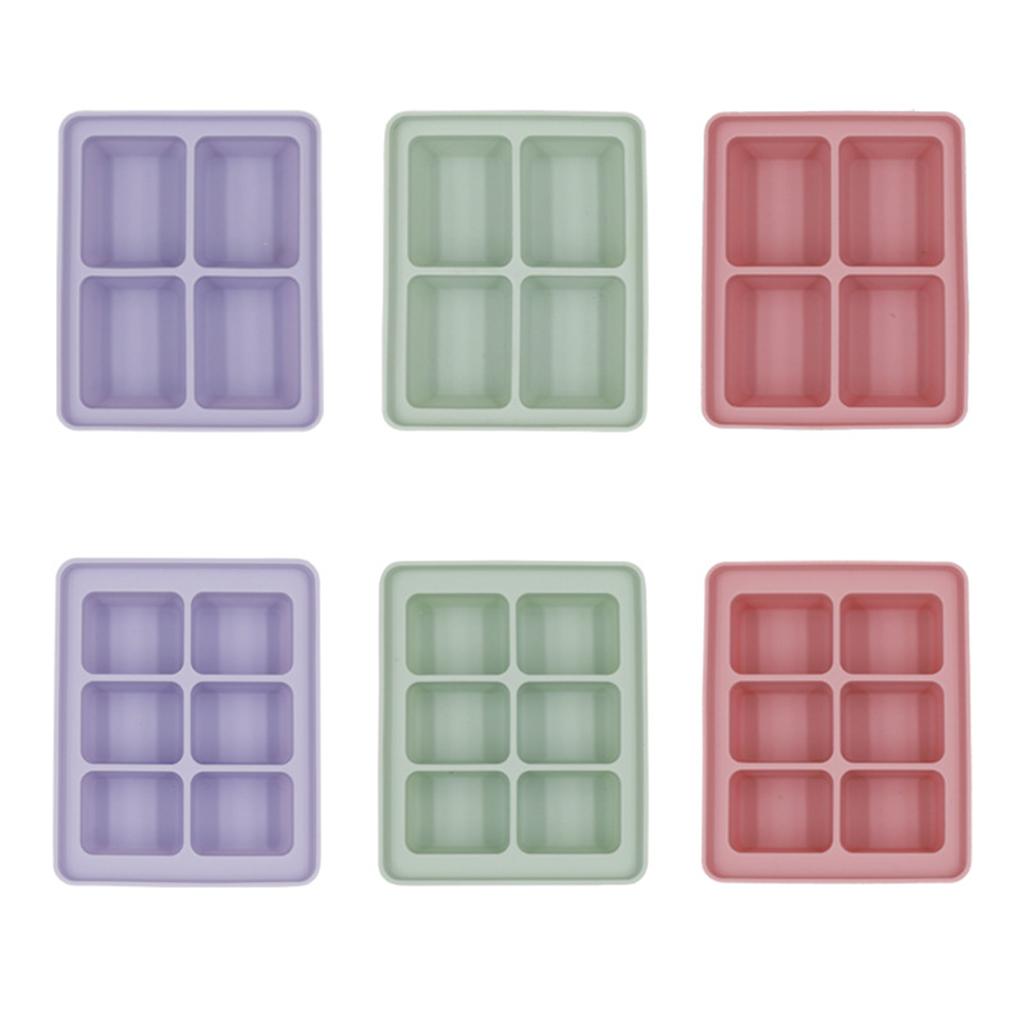 Morandi Color Big Grid Ice Cube Mold Household Ice Cube Tray with Lid Square Shape Ice Cube Tray Molds Kitchen Accessory