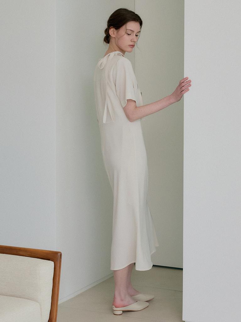 Mommet Brill Tie Mermaid Dress Cream